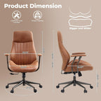 Ergonomic Mid Century Leather Office Chair