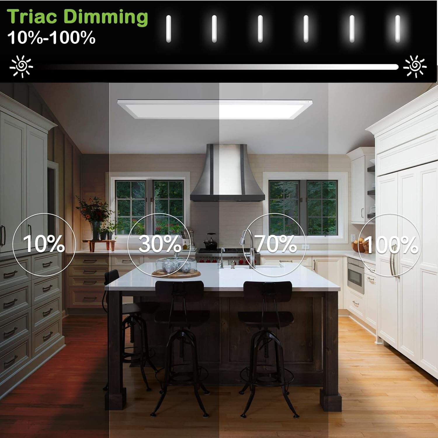 1X4 Ft Led Flat Panel Light Dimmable Selectable Color Temperature