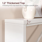 62.2-Inch Industrial White Console Table With Metal Frame