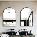 Arched Full Length Wall Mirror 24x36 Matte Black Frame