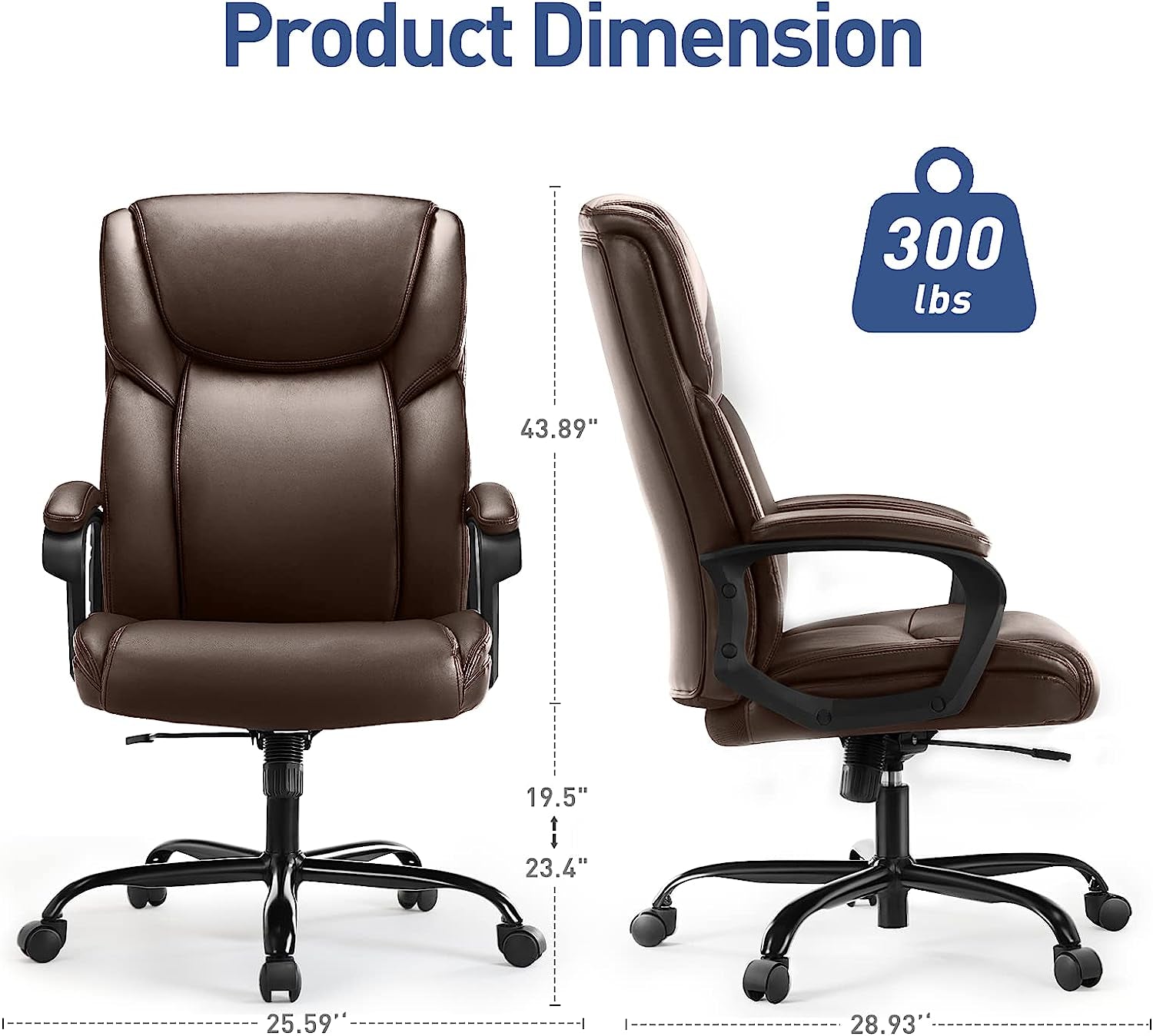 Ergonomic Leather Executive Office Desk Chair