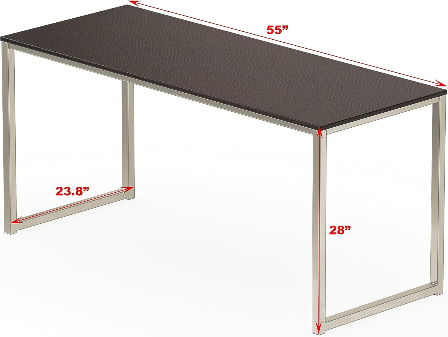 55-Inch Espresso Computer Desk For Office 24-Inch Depth