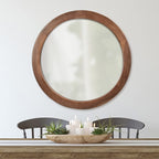 Walnut Rustic Wooden Wall Mirror — Bedroom Decor