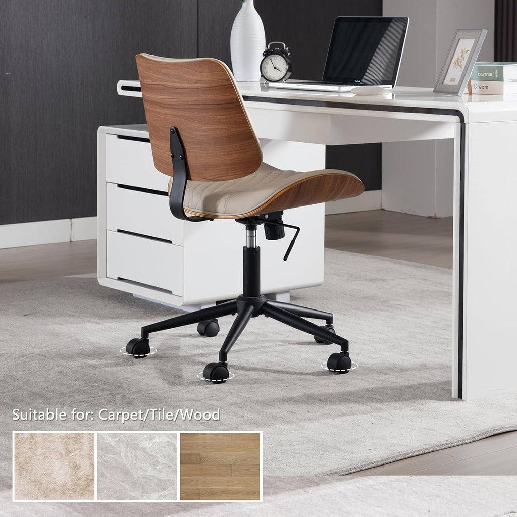 Armless Office Chair With Wheels Ergonomic Design
