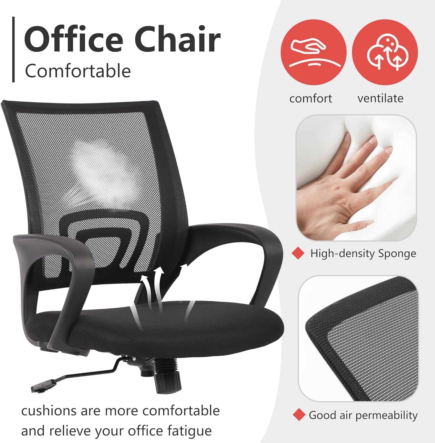 Ergonomic Black Office Chair With Lumbar Support