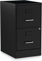 Soho Two Drawer Vertical Letter File Cabinet Black With Key Lock 14 x