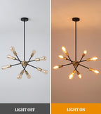 8 Lights Black And Gold Sputnik Chandelier For Dining Room