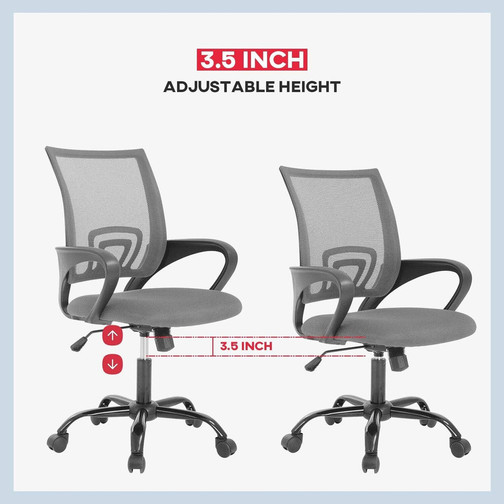 Ergonomic Grey Office Chair With Lumbar Support