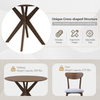 Round Dining Table Set 36 Inch With Cushioned Chairs