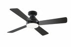 Ceiling fan with remote control and additional blades on a white background