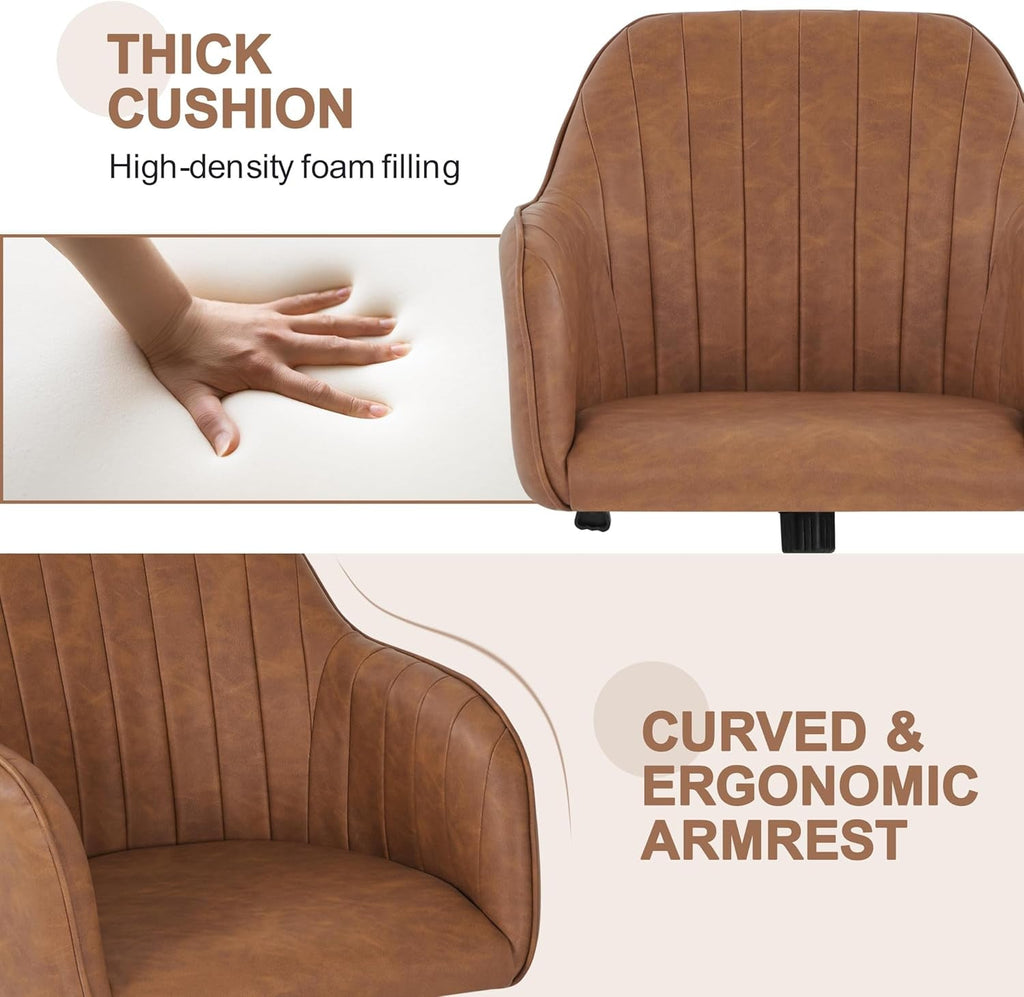 Brown Ergonomic Chair With Adjustable Height