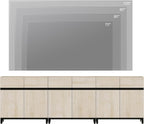 Light Oak TV Stand For 110 Inch TVs With Adjustable Shelves