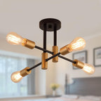 Black Gold Sputnik Chandelier Ceiling Light Modern