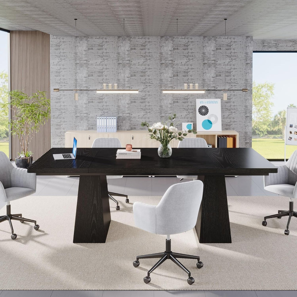 63-Inch Black Dining Table For 4 To 6 Guests For Kitchen And Dining