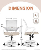 Ergonomic Beige Office Chair With Adjustable Lumbar Support