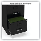 Soho Two Drawer Vertical Letter File Cabinet Black With Key Lock 14 x