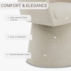 360 Degree Modern Swivel Linen Dining Chairs Set Of 4