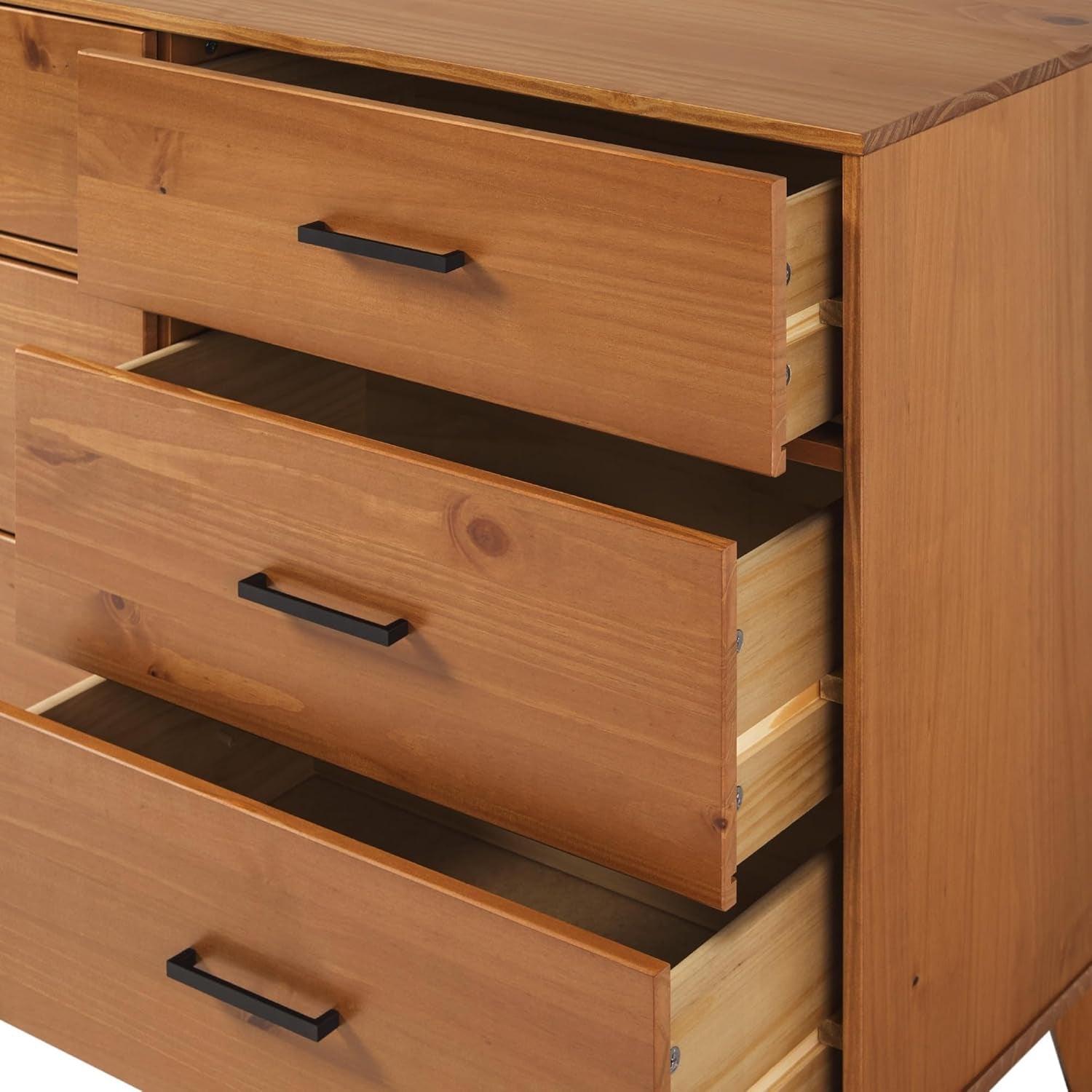 Walker Edision 6-Drawer Dresser In Solid Pine Wood With Metal Handles