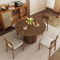 Walnut Round Dining Table — 47 Inch Modern Farmhouse For 4