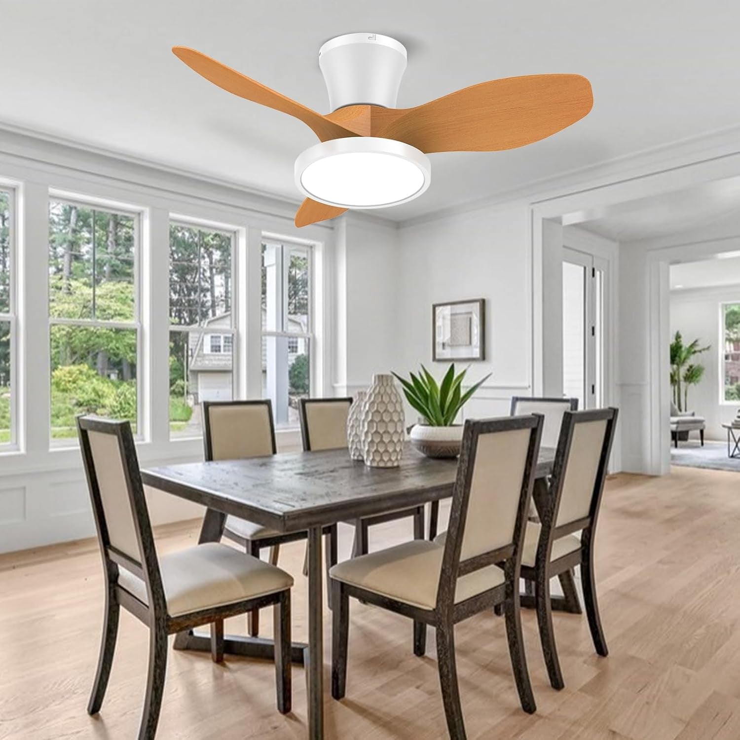 32 Inch Quiet Ceiling Fan With LED Light – Remote Control