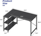 47 Inch L Shaped Desk With Reversible Shelves Carbon Fiber