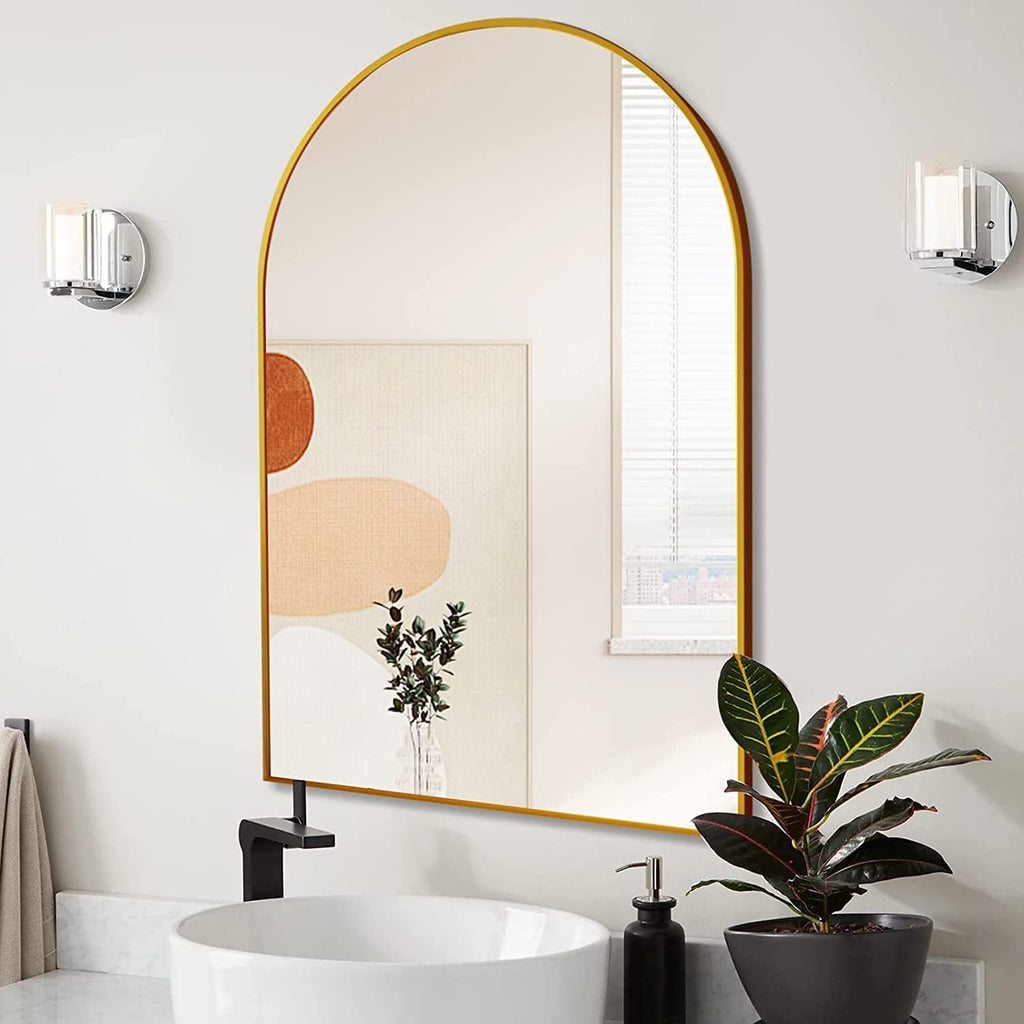 Gold Arched Wall Mirror