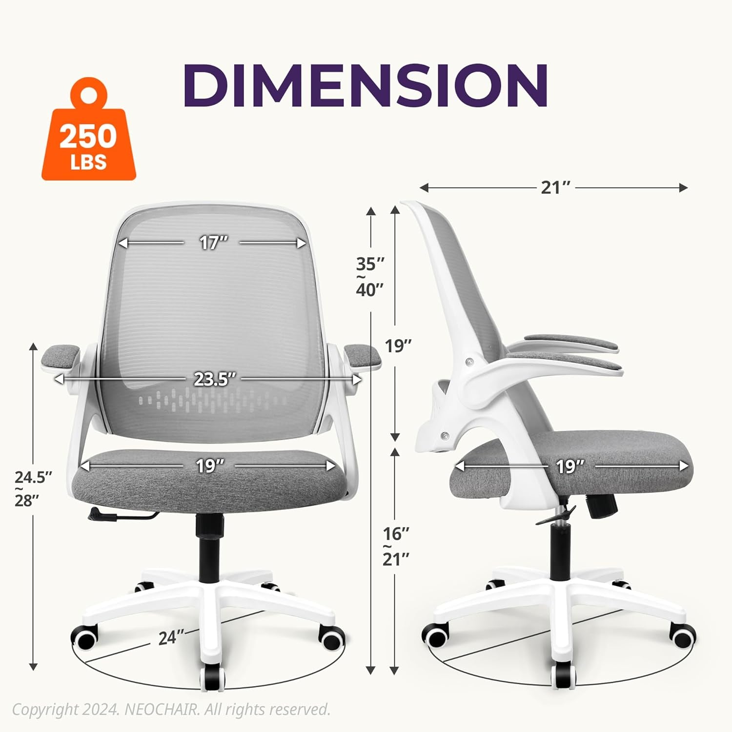 Ergonomic Chair With Lumbar Support And Adjustable Height