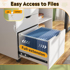 Rolling 3 Drawer File Cabinet With Printer Stand For Office