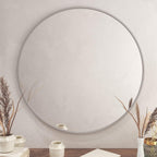 Silver Round Wall Mirror | 36 in.
