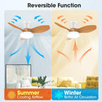 32 Inch Quiet Ceiling Fan With LED Light – Remote Control