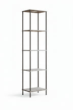 Display Shelf Floor Lamp With RGBW Light Gray Five Tier