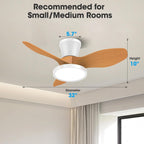 32 Inch Quiet Ceiling Fan With LED Light – Remote Control