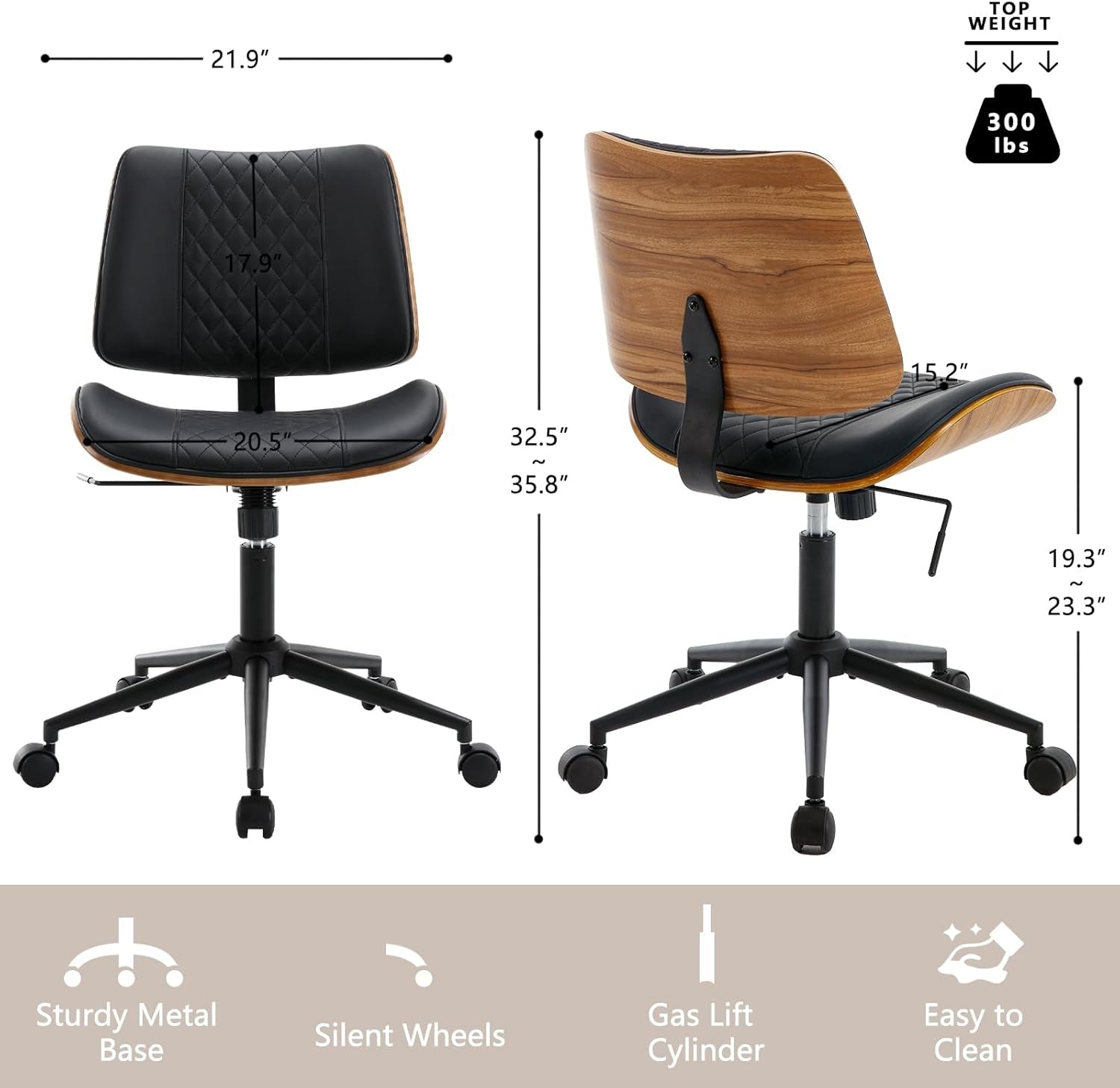 Ergonomic Black Office Chair | 360 Swivel