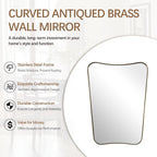 Gold 24x36 Irregular Wall Mirror With Scalloped Edges