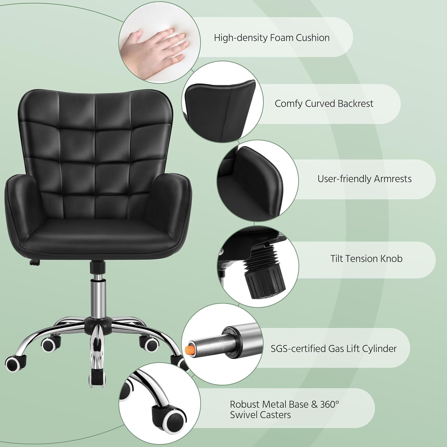 Black Wide Ergonomic Chair