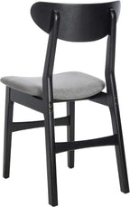 Home Lucca Retro Black And Grey Cushion Dining Chair Set 2