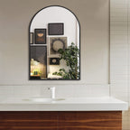 Arched Full Length Wall Mirror 24x36 Matte Black Frame