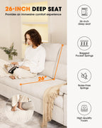 Light Gray Loveseat With Removable Cover And Armrests