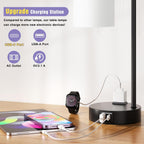 Industrial Touch Bedside Lamps 3-Way Dimmable USB-C
