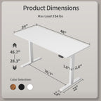 Electric Standing Desk 48x24 Height Adjustable Unit