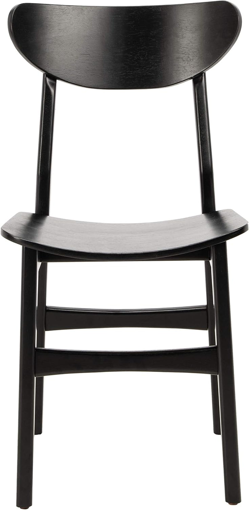Retro Black Wood Dining Chair Set Of 2 For Home Dining