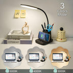 LED Desk Lamp With Wireless Charger Black For Home Office