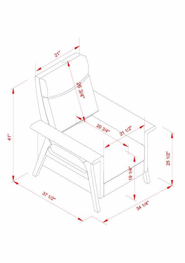 Contemporary accent chair for living room or bedroom décor drawing