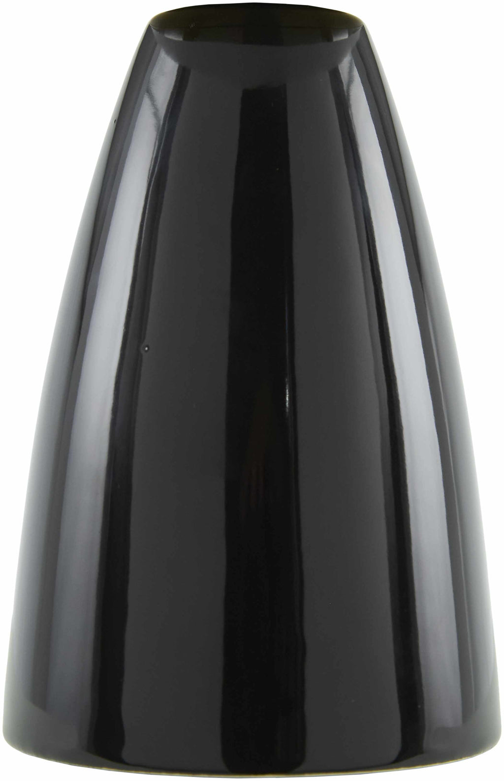 Contemporary black glass lamp on a white background