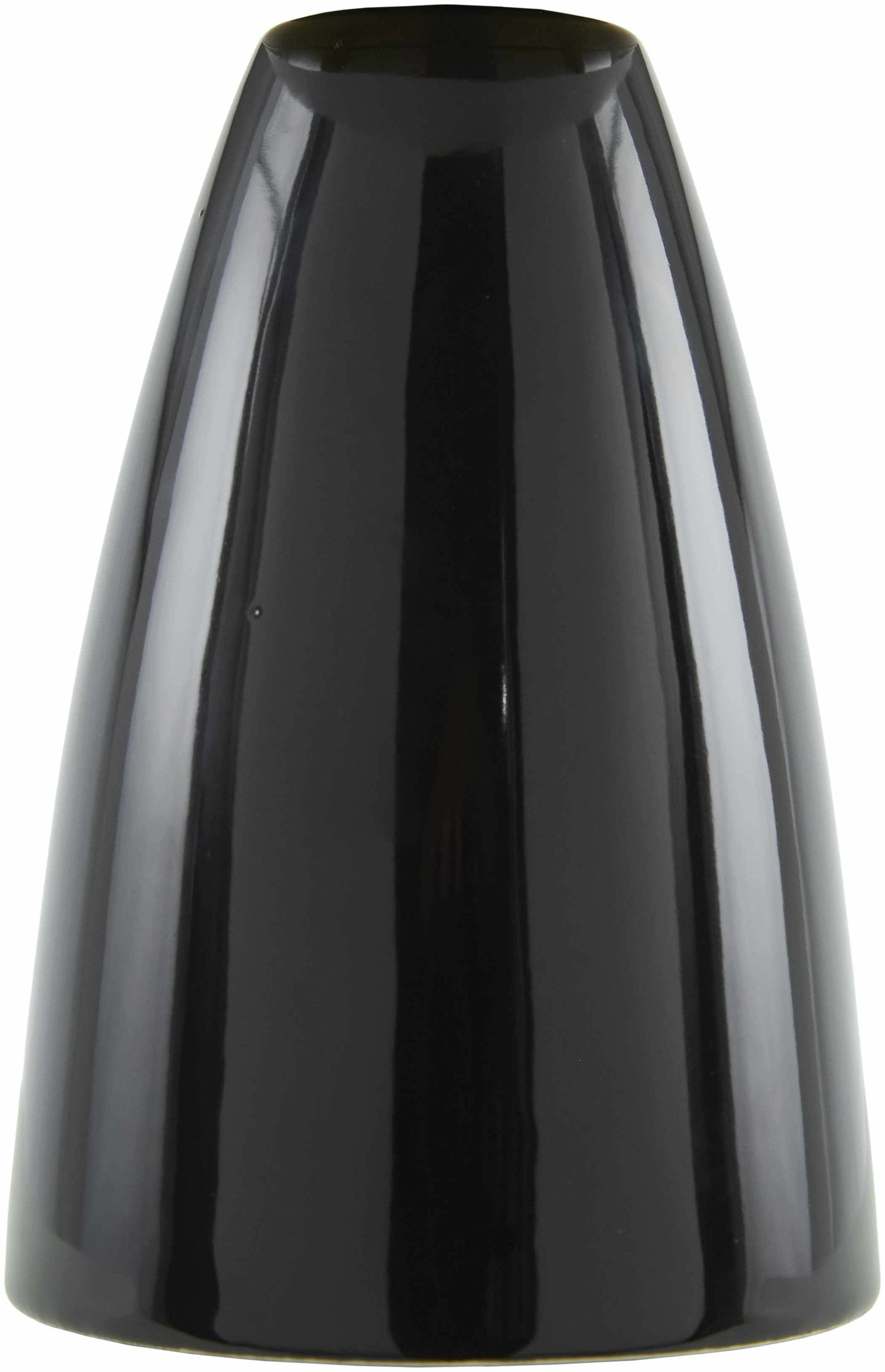 Contemporary black glass lamp on a white background