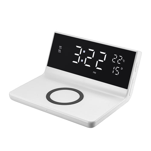 ZTECH ChargeX Pro Wireless Charging Alarm Clock – White