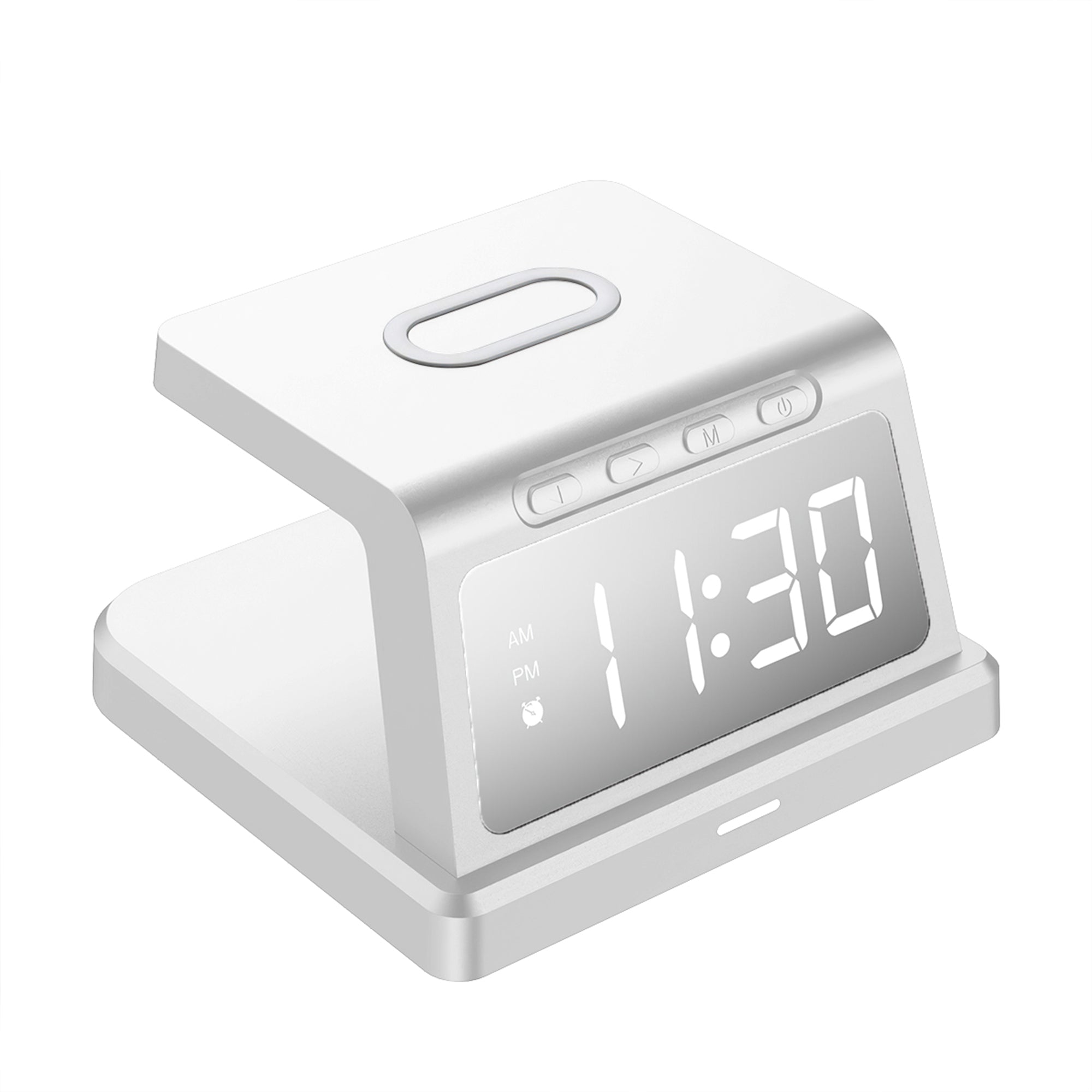 ZTECH ChargeX Rise Wireless Charging Alarm Clock – White