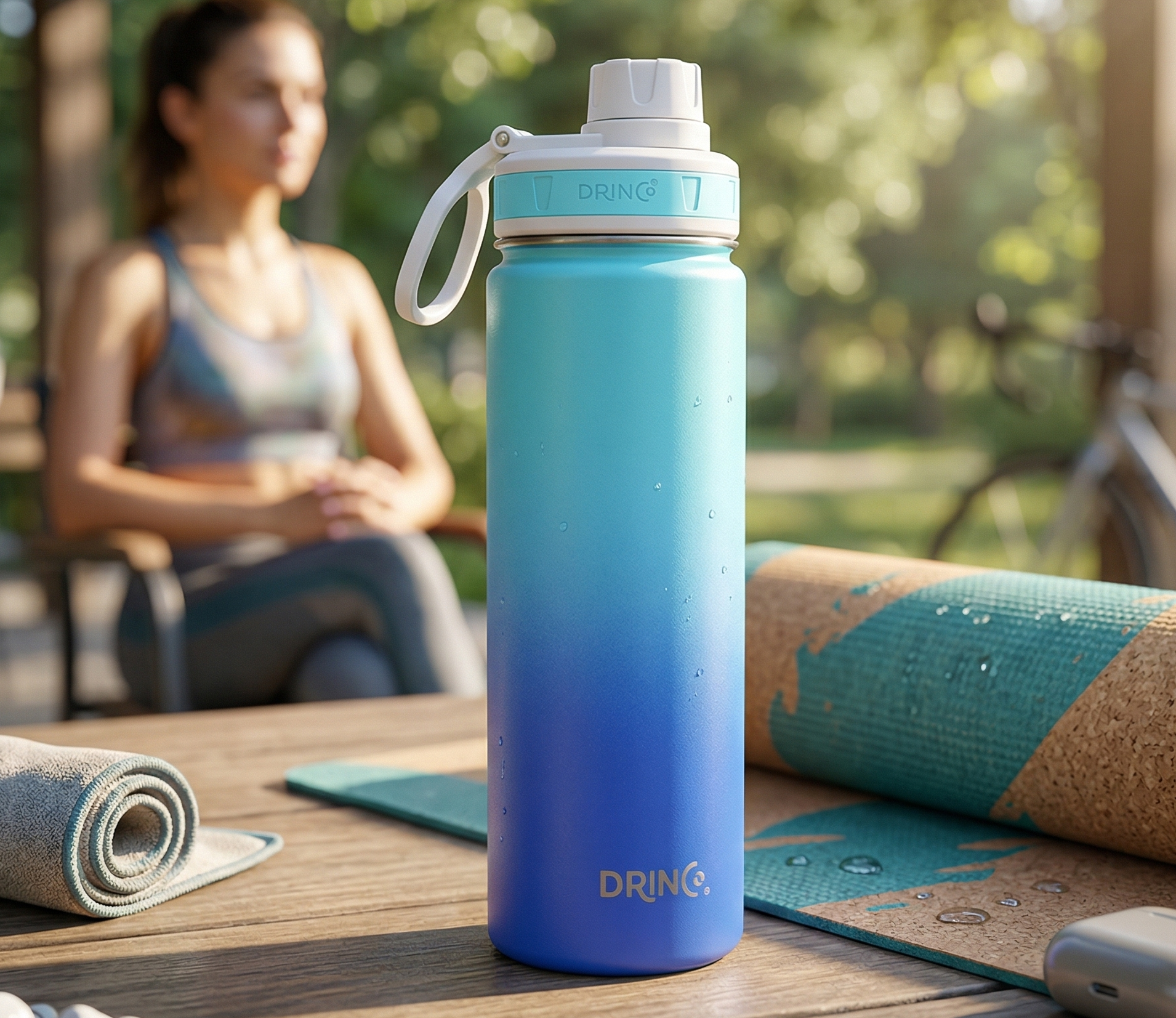 DRINCO® 22oz Stainless Steel Sport Water Bottle - Morning Sky Blue