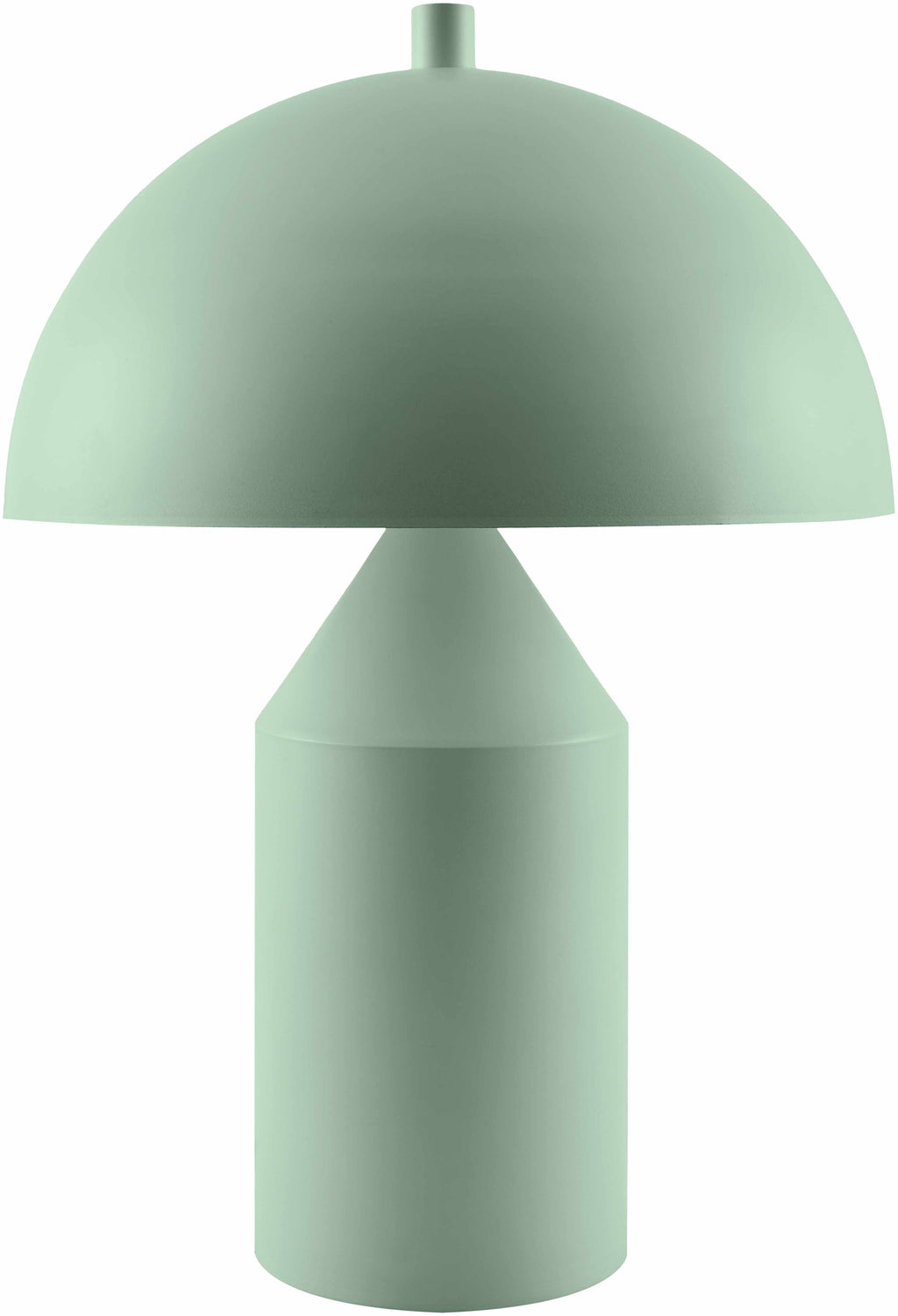 Green metal shade table lamp with E-26 bulb socket on a white background