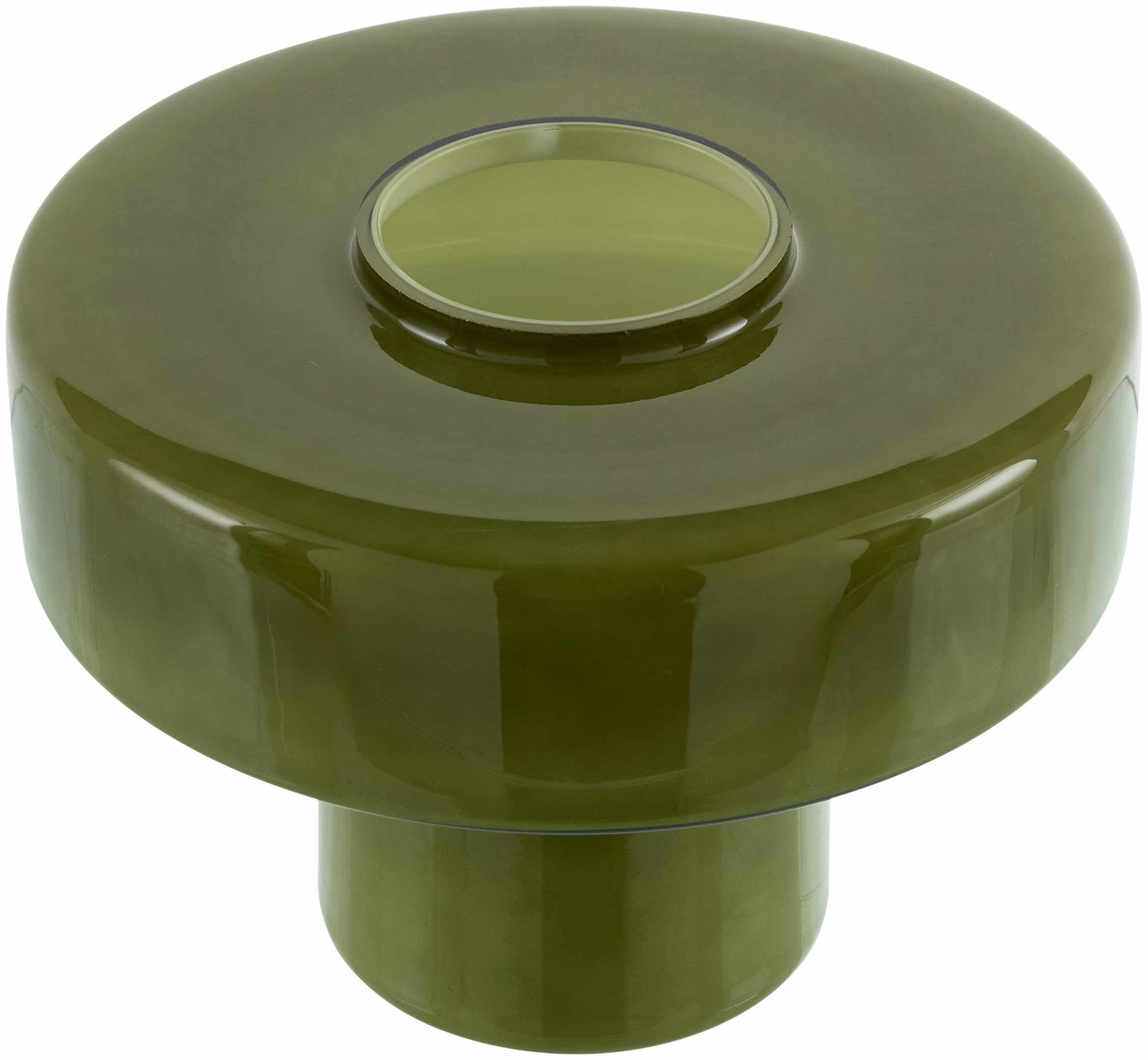 Green yellow contemporary accept table lamp ceramic knob on a white background